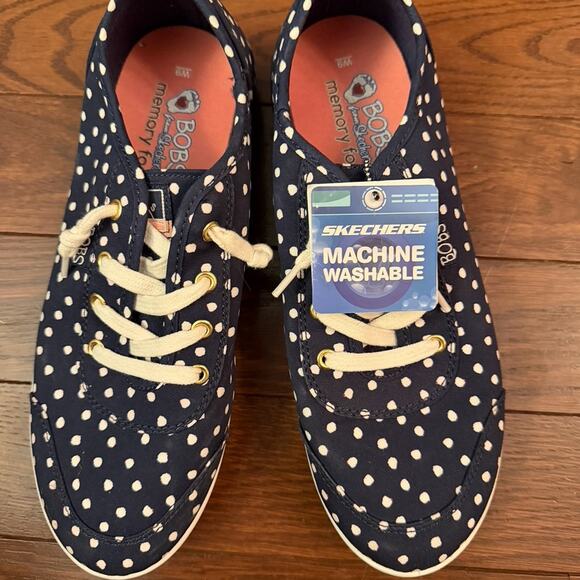 Skechers BOBS B Cute "Dot Dot Dot" Women’s Canvas Sneakers Size 9 - Picture 2 of 8